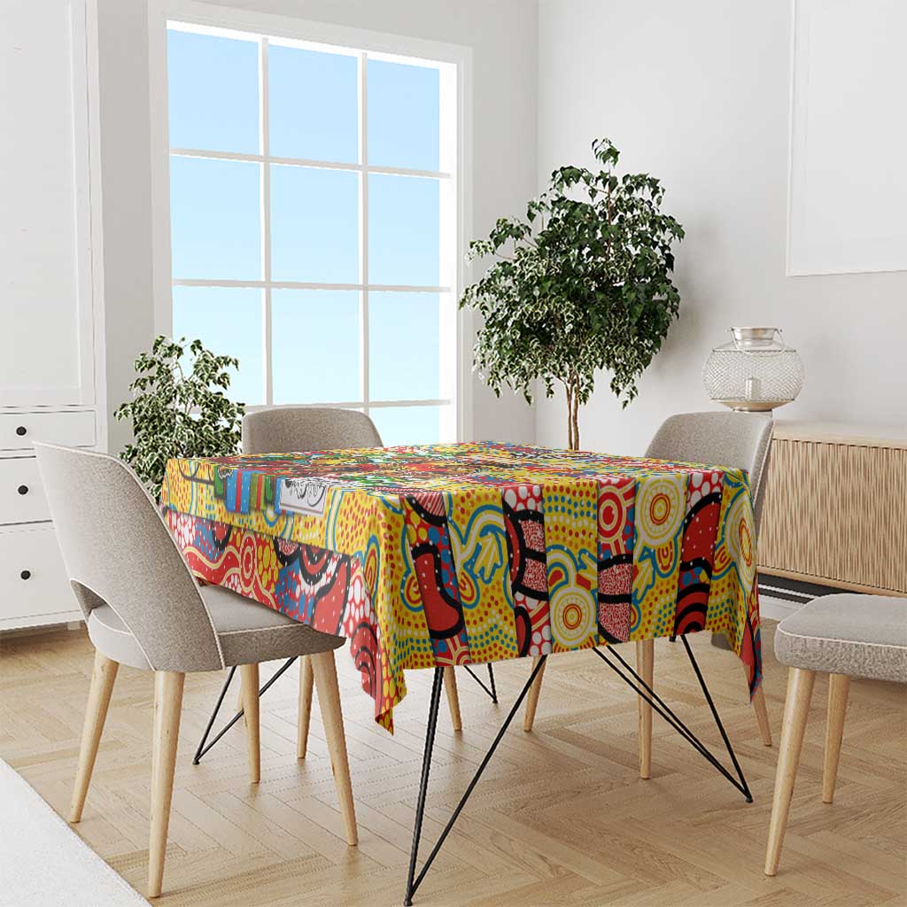 Suns Football Merry Christmas Tablecloth Indigenous Australian Art
