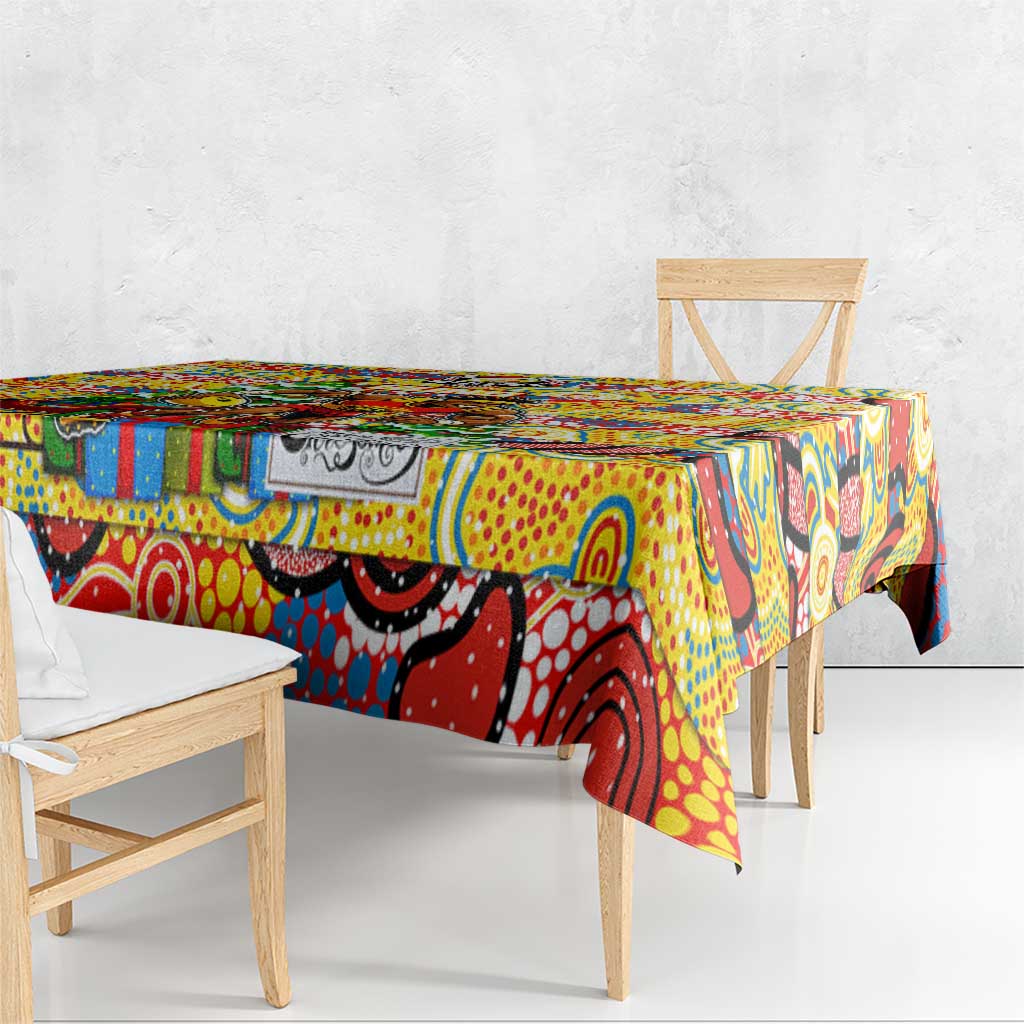 Suns Football Merry Christmas Tablecloth Indigenous Australian Art