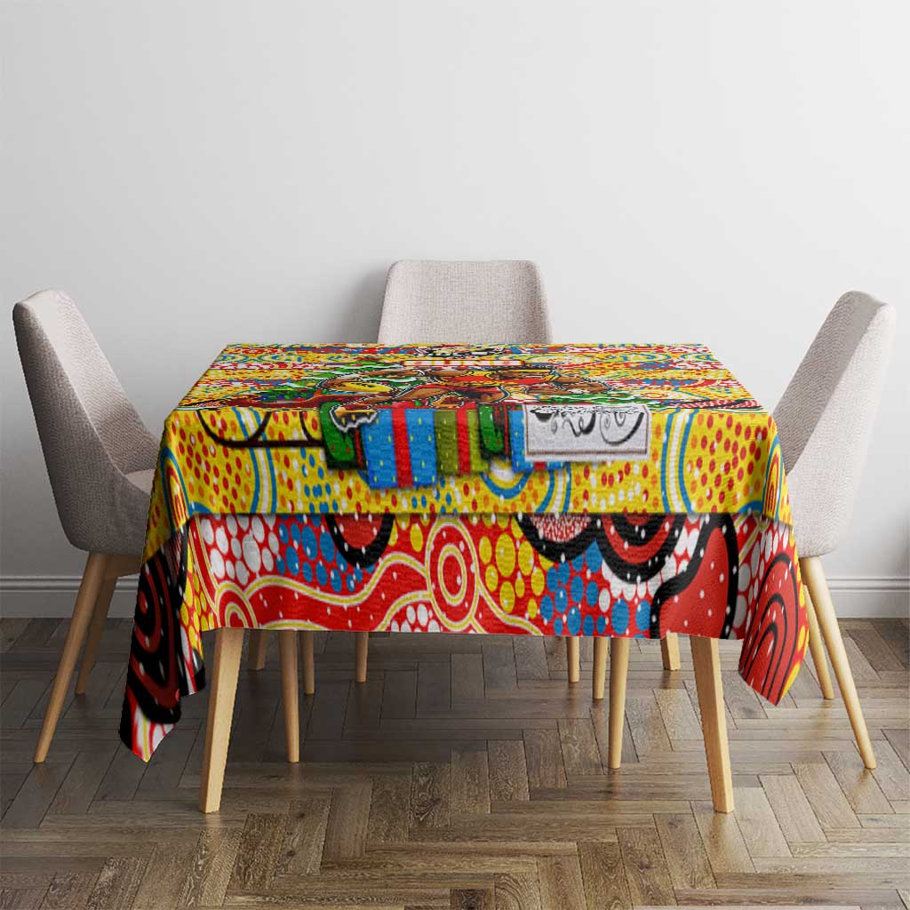 Suns Football Merry Christmas Tablecloth Indigenous Australian Art