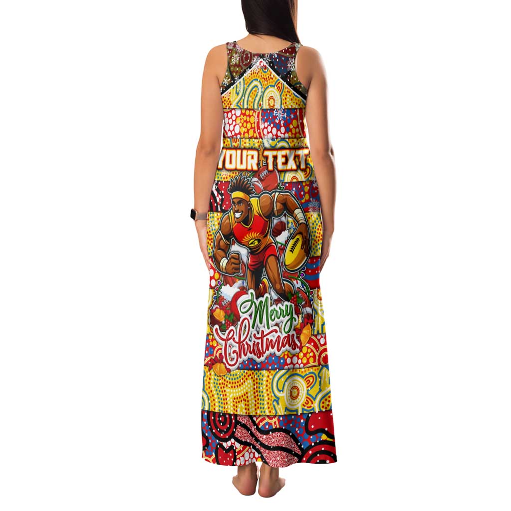 Custom Suns Rugby Merry Christmas Tank Maxi Dress Indigenous Australian Art