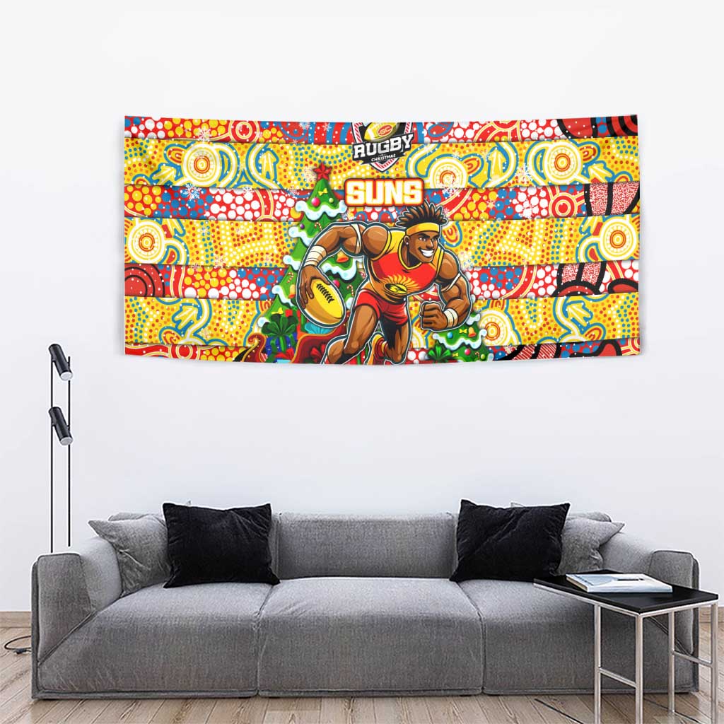 Suns Football Merry Christmas Tapestry Indigenous Australian Art