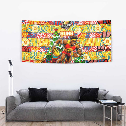 Suns Football Merry Christmas Tapestry Indigenous Australian Art