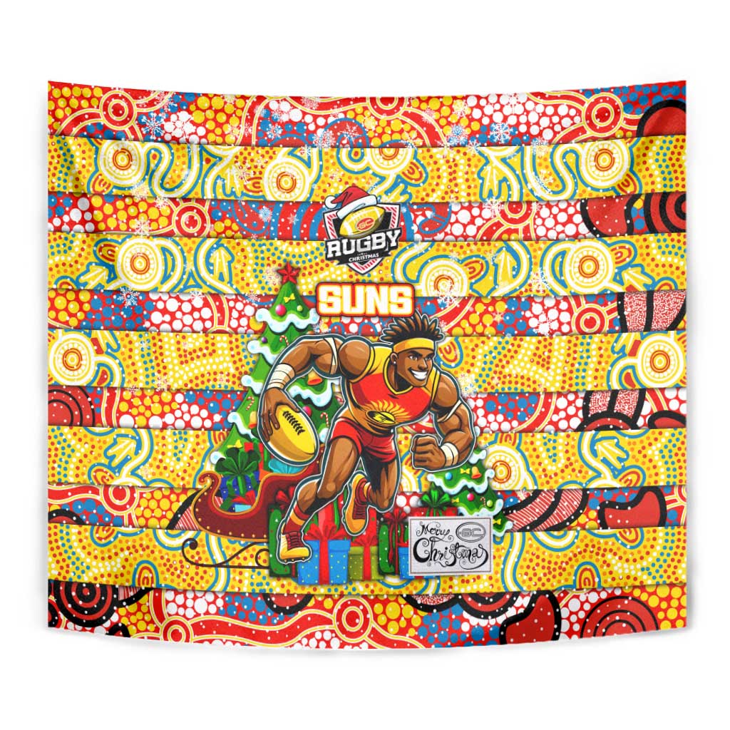 Suns Football Merry Christmas Tapestry Indigenous Australian Art