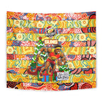 Suns Football Merry Christmas Tapestry Indigenous Australian Art