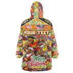 Custom Suns Rugby Merry Christmas Wearable Blanket Hoodie Indigenous Australian Art