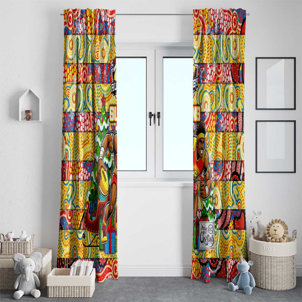 Suns Football Merry Christmas Window Curtain Indigenous Australian Art