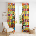 Suns Football Merry Christmas Window Curtain Indigenous Australian Art