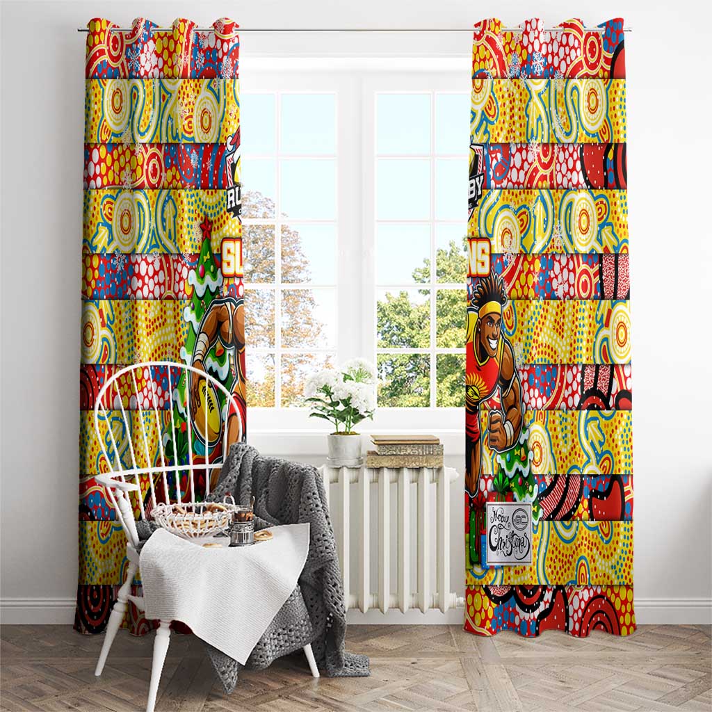 Suns Football Merry Christmas Window Curtain Indigenous Australian Art