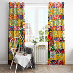 Suns Football Merry Christmas Window Curtain Indigenous Australian Art