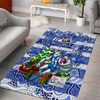 Kangaroos Football Merry Christmas Area Rug Indigenous Australian Art