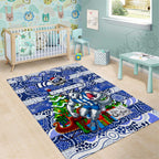 Kangaroos Football Merry Christmas Area Rug Indigenous Australian Art
