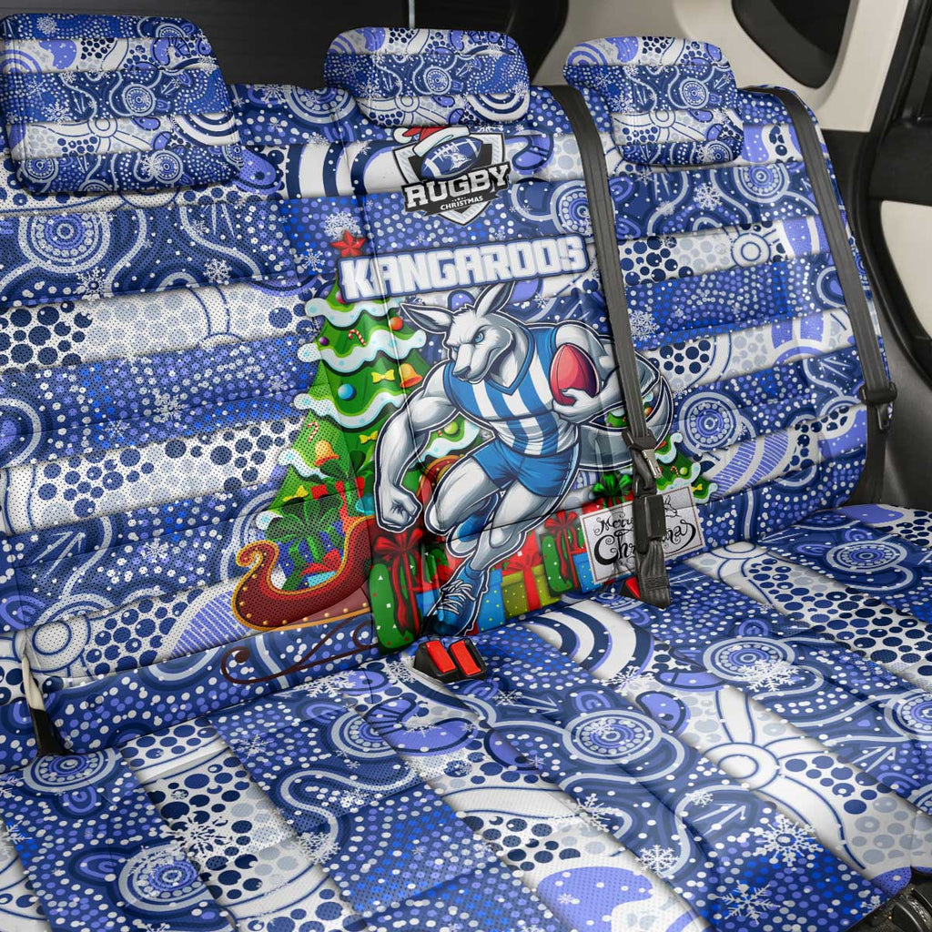 Kangaroos Football Merry Christmas Back Car Seat Cover Indigenous Australian Art