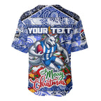 Custom Kangaroos Rugby Merry Christmas Baseball Jersey Indigenous Australian Art