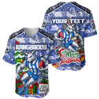 Custom Kangaroos Rugby Merry Christmas Baseball Jersey Indigenous Australian Art