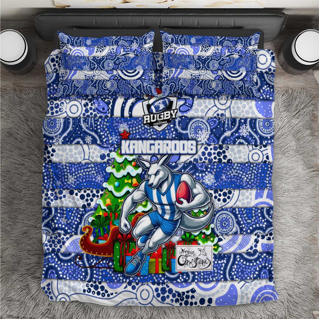Kangaroos Football Merry Christmas Bedding Set Indigenous Australian Art