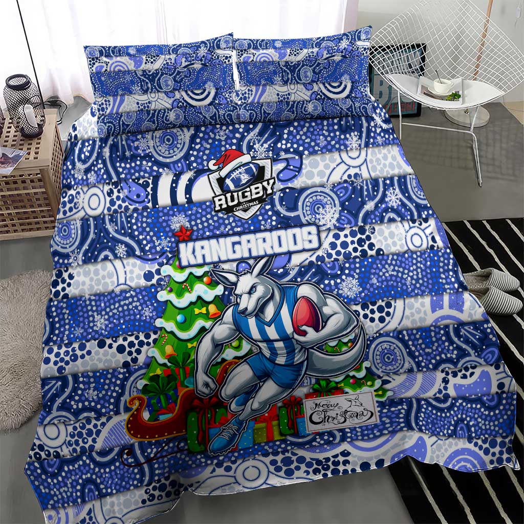 Kangaroos Football Merry Christmas Bedding Set Indigenous Australian Art