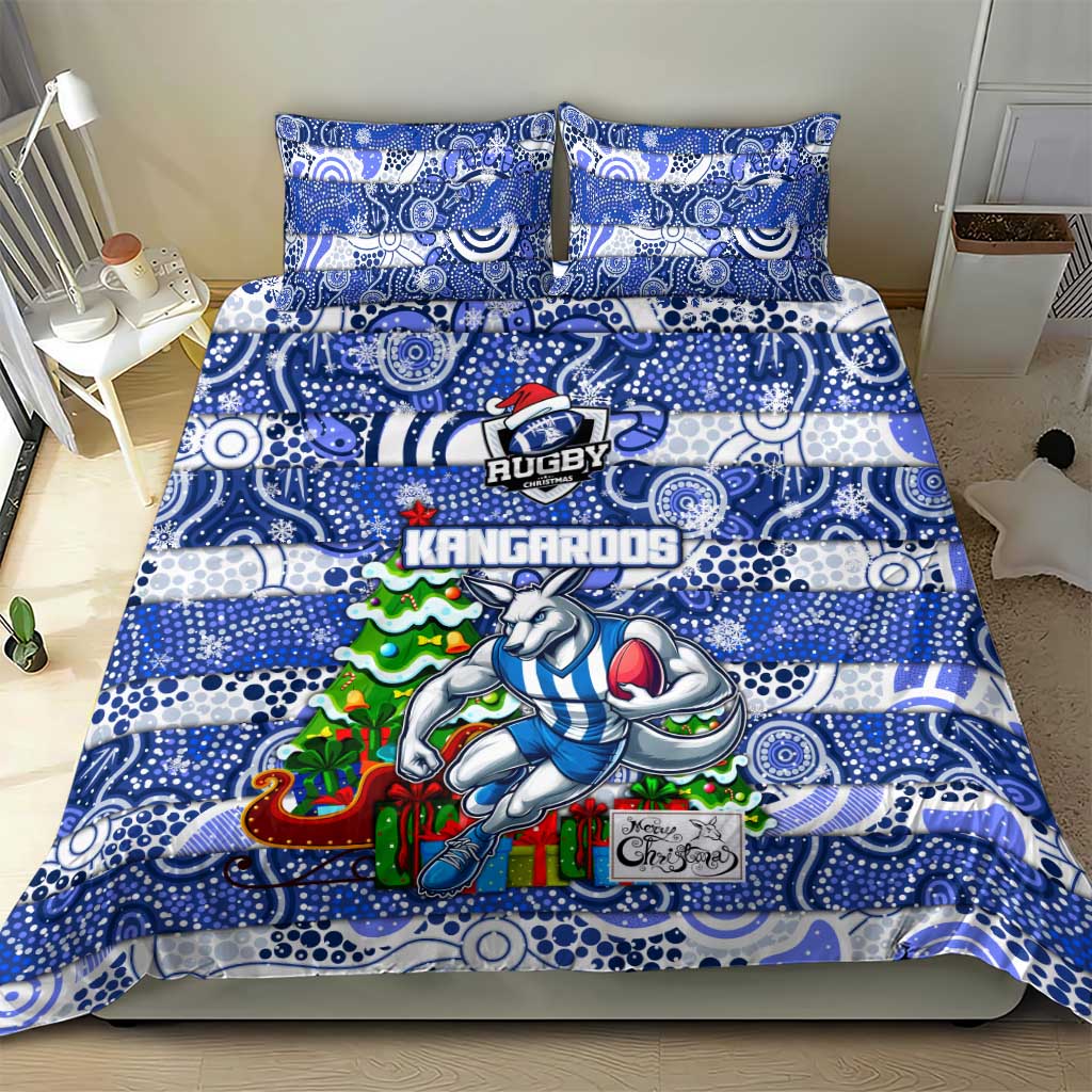 Kangaroos Football Merry Christmas Bedding Set Indigenous Australian Art