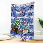Kangaroos Football Merry Christmas Blanket Indigenous Australian Art