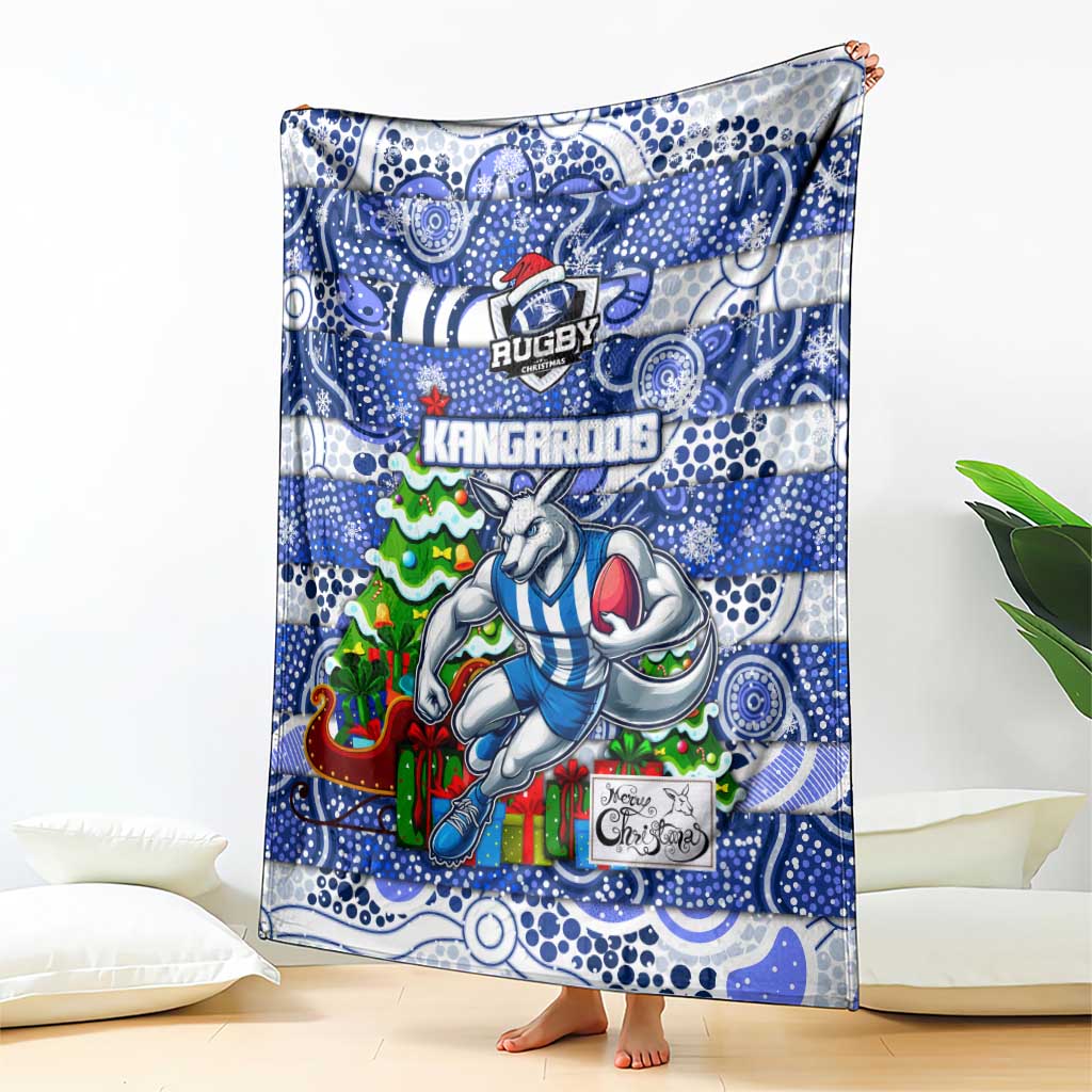 Kangaroos Football Merry Christmas Blanket Indigenous Australian Art