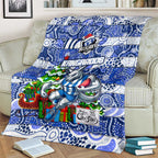 Kangaroos Football Merry Christmas Blanket Indigenous Australian Art