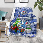 Kangaroos Football Merry Christmas Blanket Indigenous Australian Art