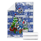 Kangaroos Football Merry Christmas Blanket Indigenous Australian Art