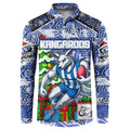 Custom Kangaroos Rugby Merry Christmas Button Sweatshirt Indigenous Australian Art