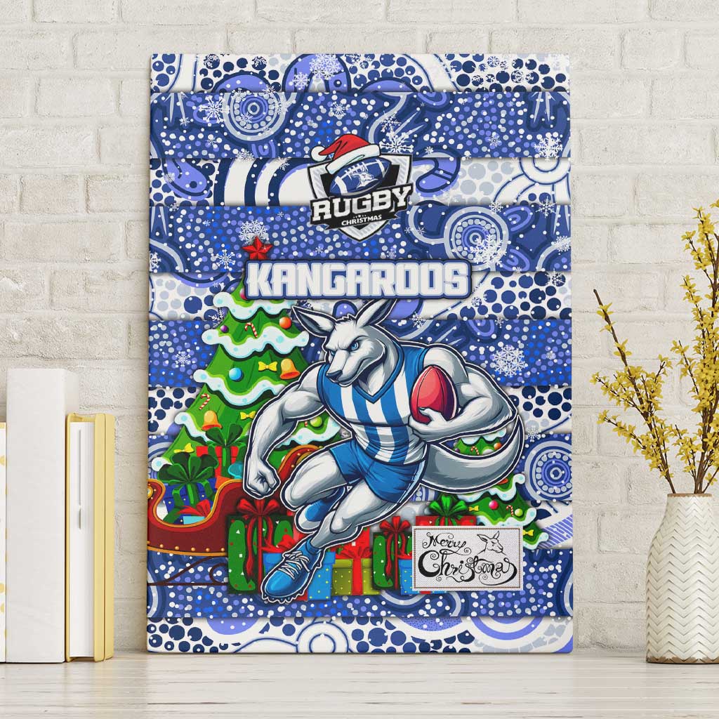Kangaroos Football Merry Christmas Canvas Wall Art Indigenous Australian Art