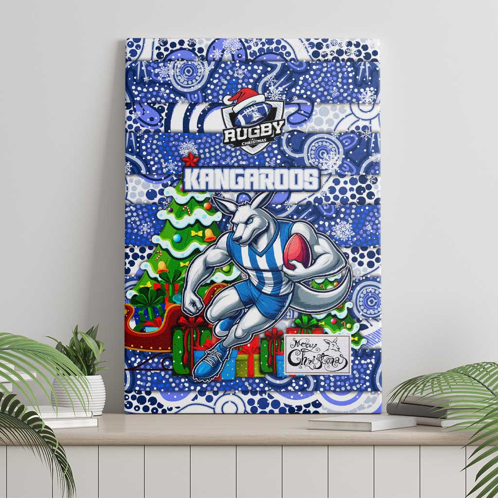 Kangaroos Football Merry Christmas Canvas Wall Art Indigenous Australian Art