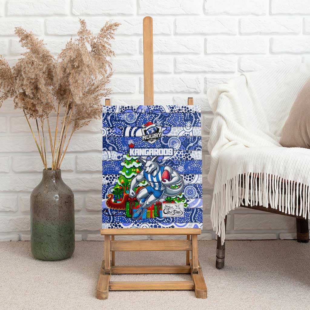 Kangaroos Football Merry Christmas Canvas Wall Art Indigenous Australian Art