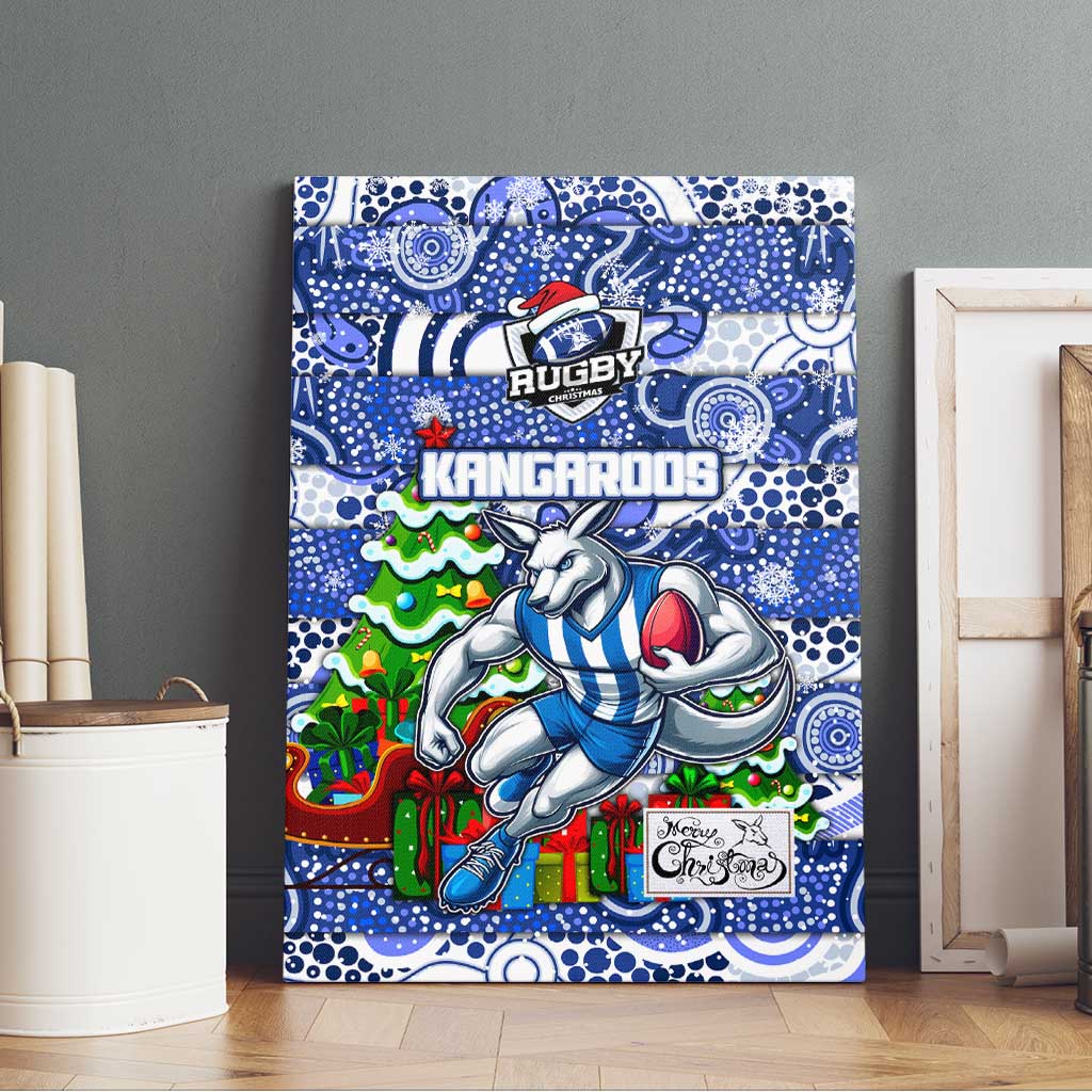 Kangaroos Football Merry Christmas Canvas Wall Art Indigenous Australian Art