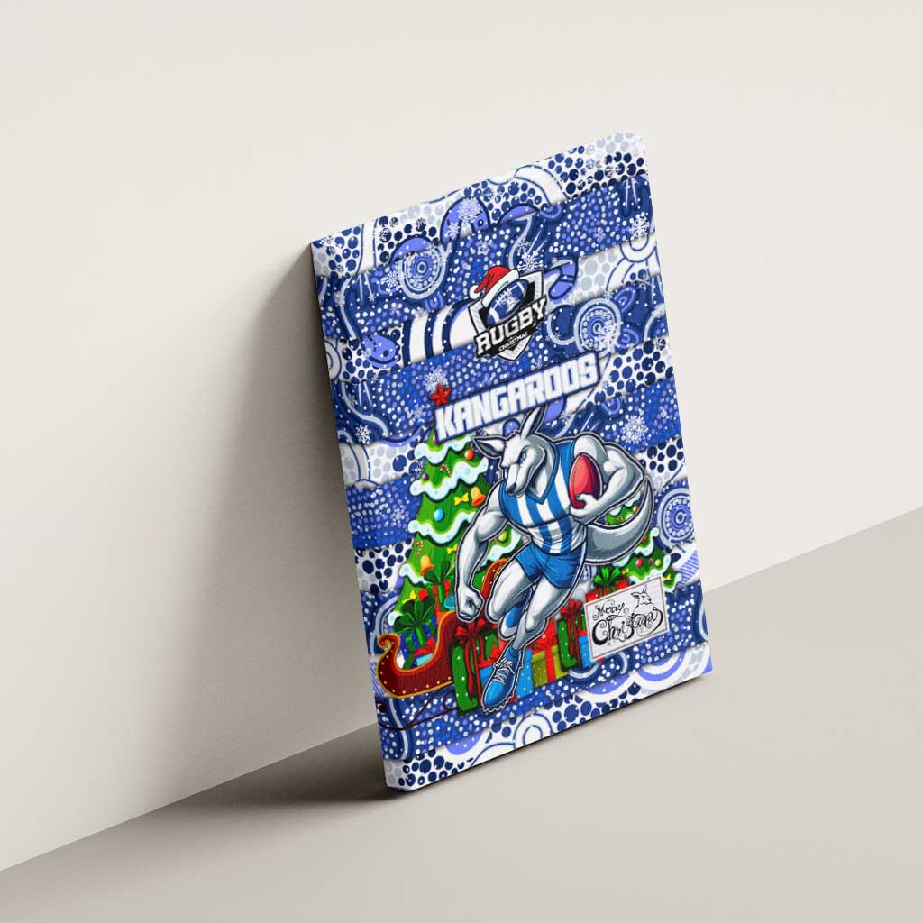 Kangaroos Football Merry Christmas Canvas Wall Art Indigenous Australian Art