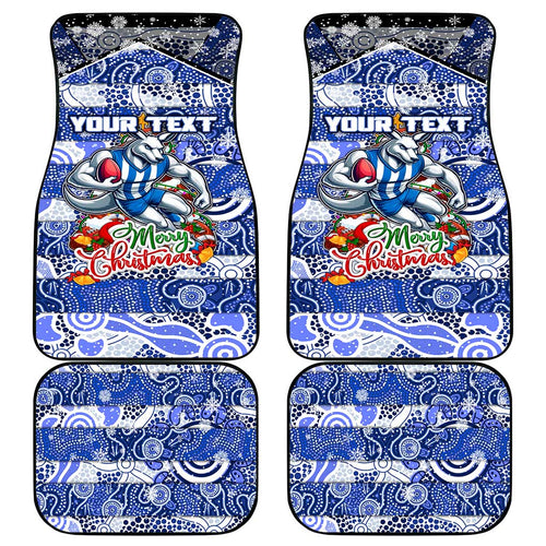 Kangaroos Football Merry Christmas Car Mats Indigenous Australian Art