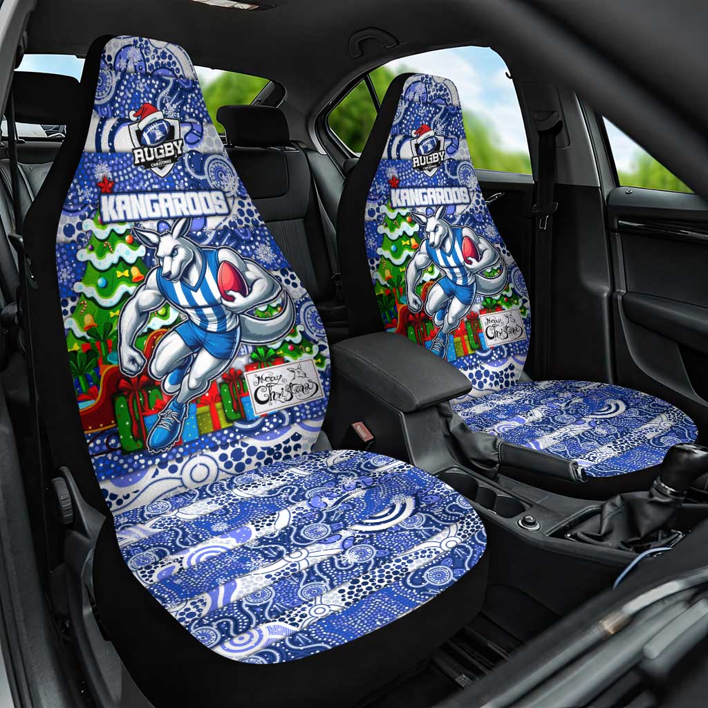 Kangaroos Football Merry Christmas Car Seat Cover Indigenous Australian Art