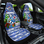 Kangaroos Football Merry Christmas Car Seat Cover Indigenous Australian Art