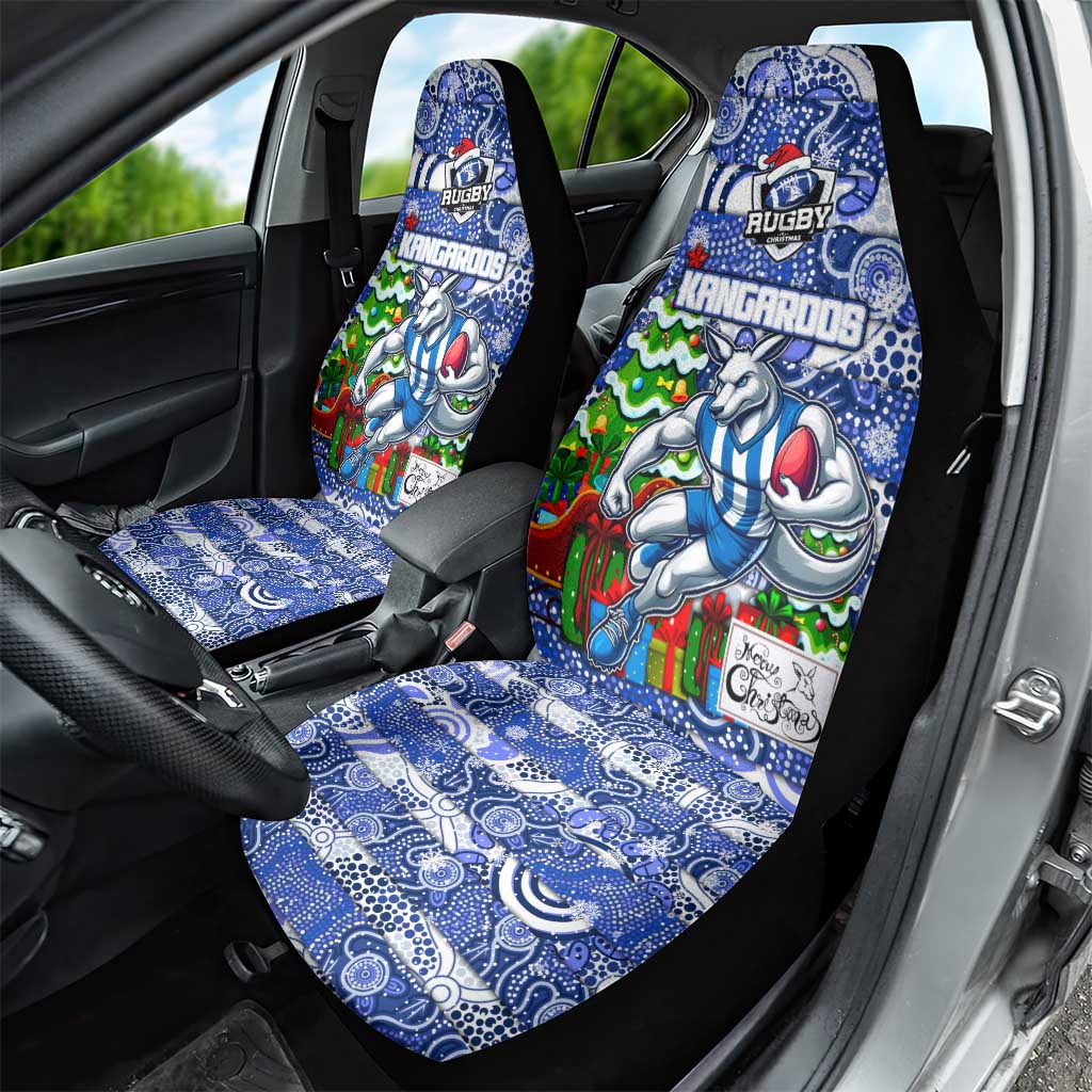Kangaroos Football Merry Christmas Car Seat Cover Indigenous Australian Art