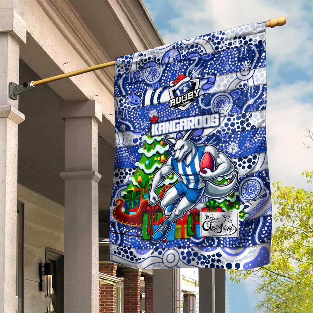 Kangaroos Football Merry Christmas Garden Flag Indigenous Australian Art