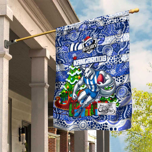 Kangaroos Football Merry Christmas Garden Flag Indigenous Australian Art