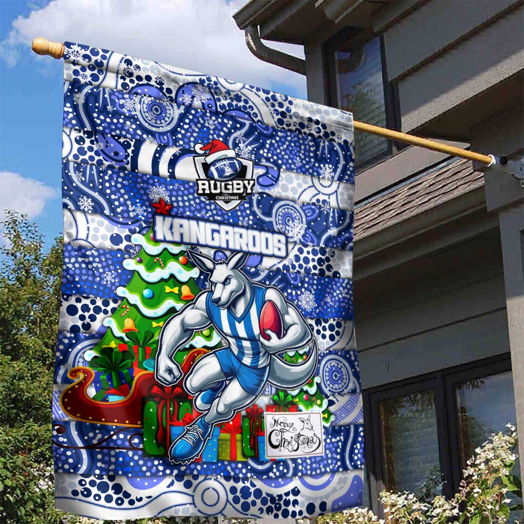 Kangaroos Football Merry Christmas Garden Flag Indigenous Australian Art