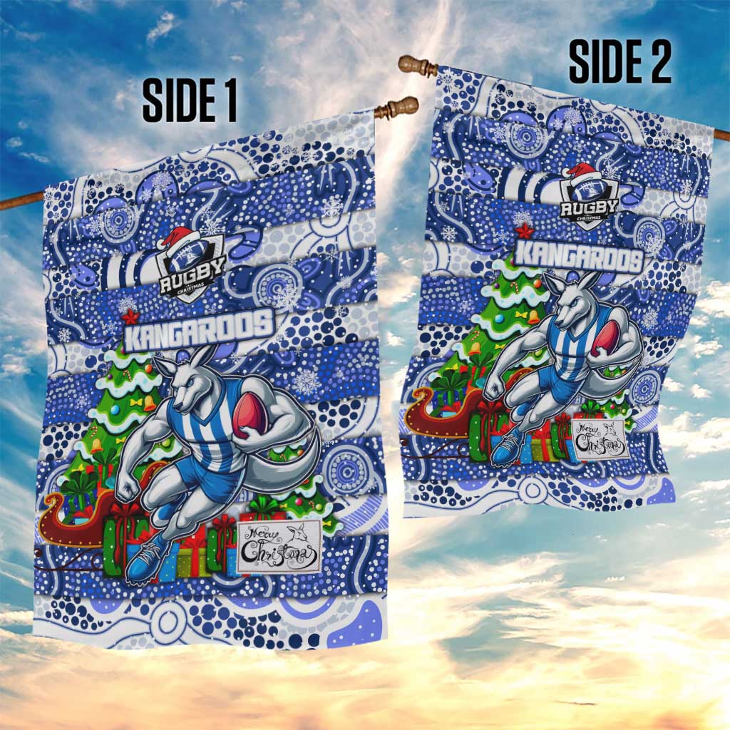 Kangaroos Football Merry Christmas Garden Flag Indigenous Australian Art