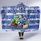 Kangaroos Football Merry Christmas Hooded Blanket Indigenous Australian Art
