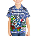 Custom Kangaroos Rugby Merry Christmas Kid Hawaiian Shirt Indigenous Australian Art