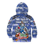 Custom Kangaroos Rugby Merry Christmas Kid Hoodie Indigenous Australian Art
