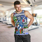 Custom Kangaroos Rugby Merry Christmas Men Tank Top Indigenous Australian Art