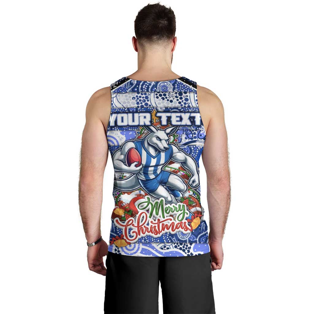 Custom Kangaroos Rugby Merry Christmas Men Tank Top Indigenous Australian Art