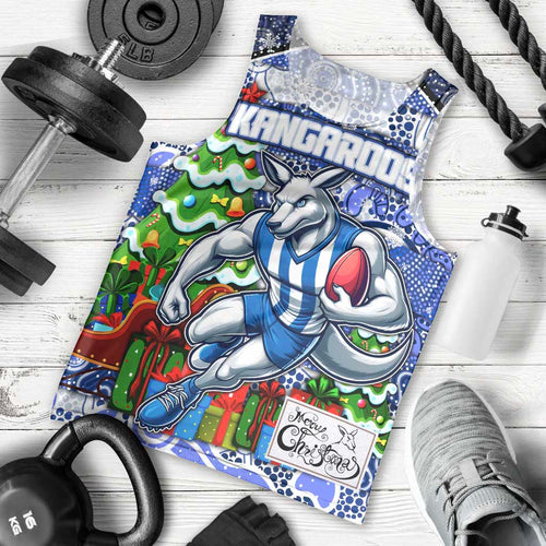 Custom Kangaroos Rugby Merry Christmas Men Tank Top Indigenous Australian Art