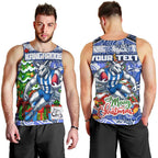 Custom Kangaroos Rugby Merry Christmas Men Tank Top Indigenous Australian Art