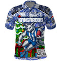 Custom Kangaroos Rugby Merry Christmas Polo Shirt Indigenous Australian Art