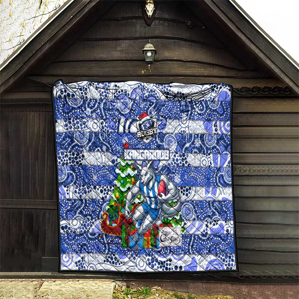 Kangaroos Football Merry Christmas Quilt Indigenous Australian Art