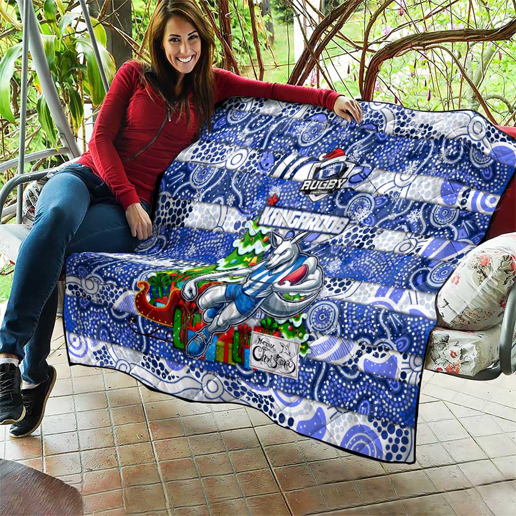 Kangaroos Football Merry Christmas Quilt Indigenous Australian Art